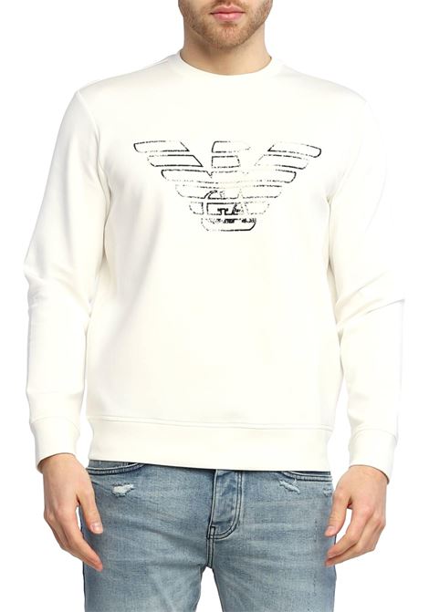 Double jersey sweatshirt with graffiti logo print EMPORIO ARMANI | Sweatshirts | 3L1MFG 1JHSZ0117